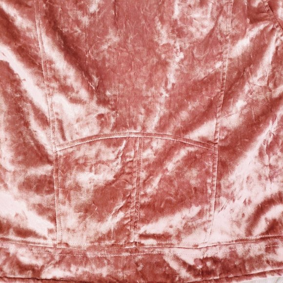 New Urban Retro Pink Velour Bomber Jacket Silk Sma - Picture 7 of 10
